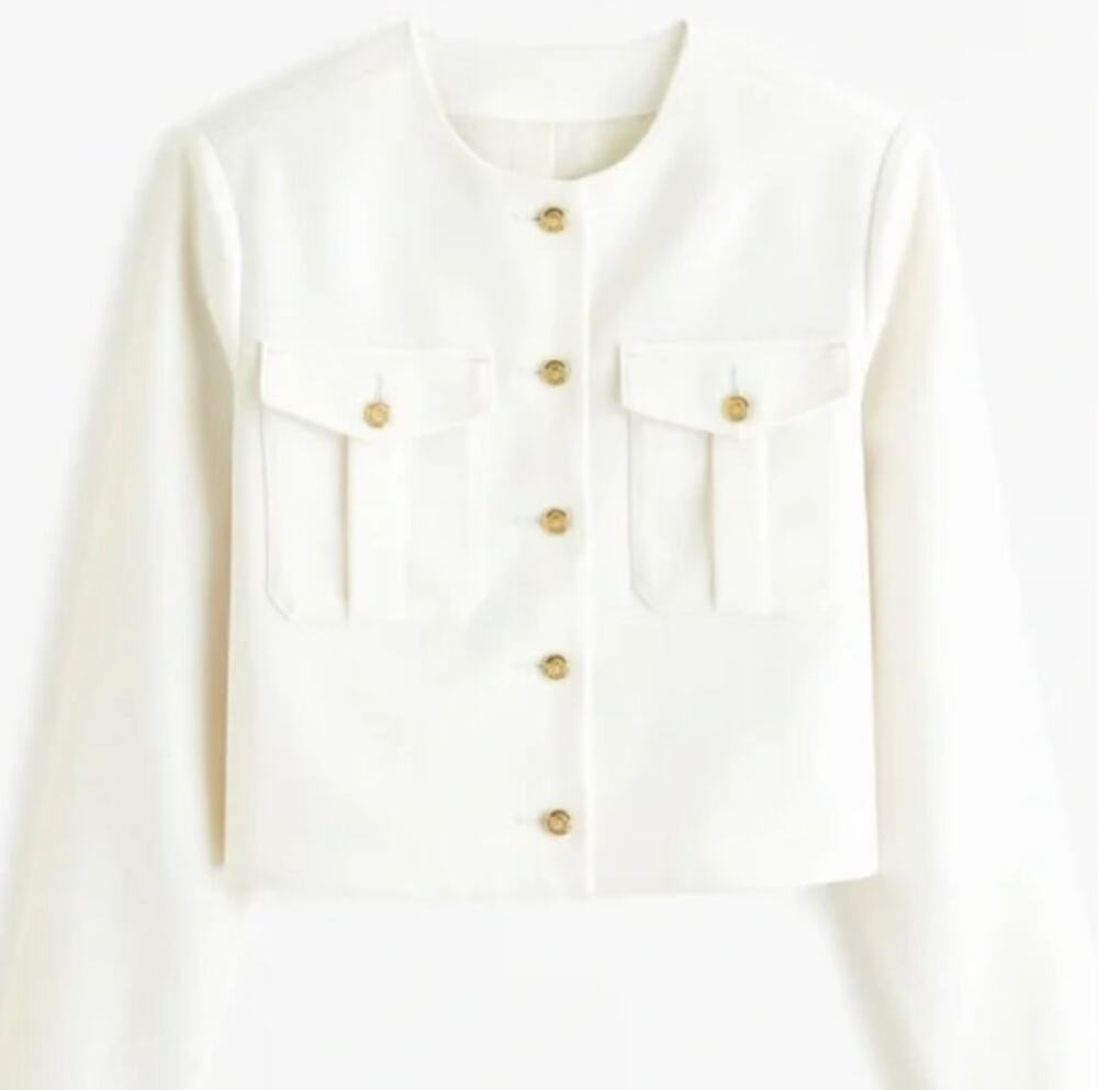 Abercrombie & Fitch Collarless Tweed Jacket size M